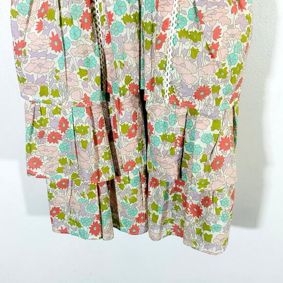 LOVE THE LABEL Ines Ivory Floral Ruffle Tiered Dress NWOT Womans XS - Picture 4 of 11